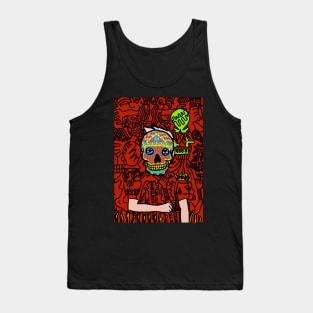 Revolutionary Art: BAO Movement" - Striking MaleMask NFT with MexicanEye Color and DarkSkin Color Tank Top